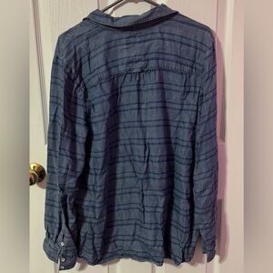 Style & Co. Navy Striped Top